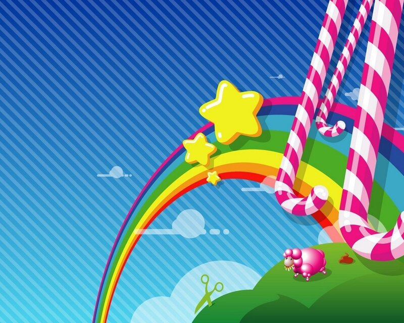 candy land with rainbow