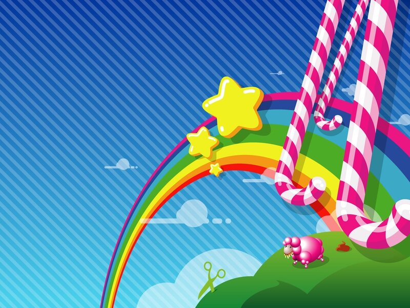 candy land with rainbow
