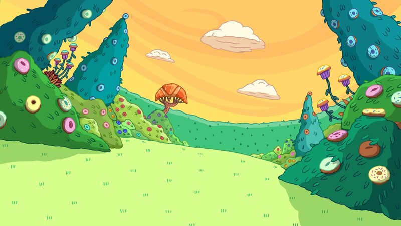 Candy Landscape with Trees