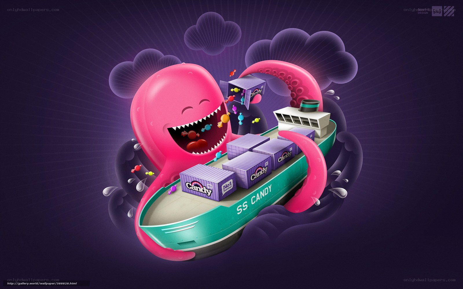 Candy Ship in Octopus's Mouth