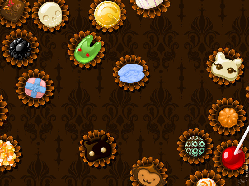 candy-themed wallpaper design