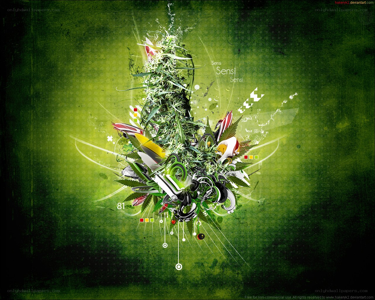 Cannabis abstract art collage
