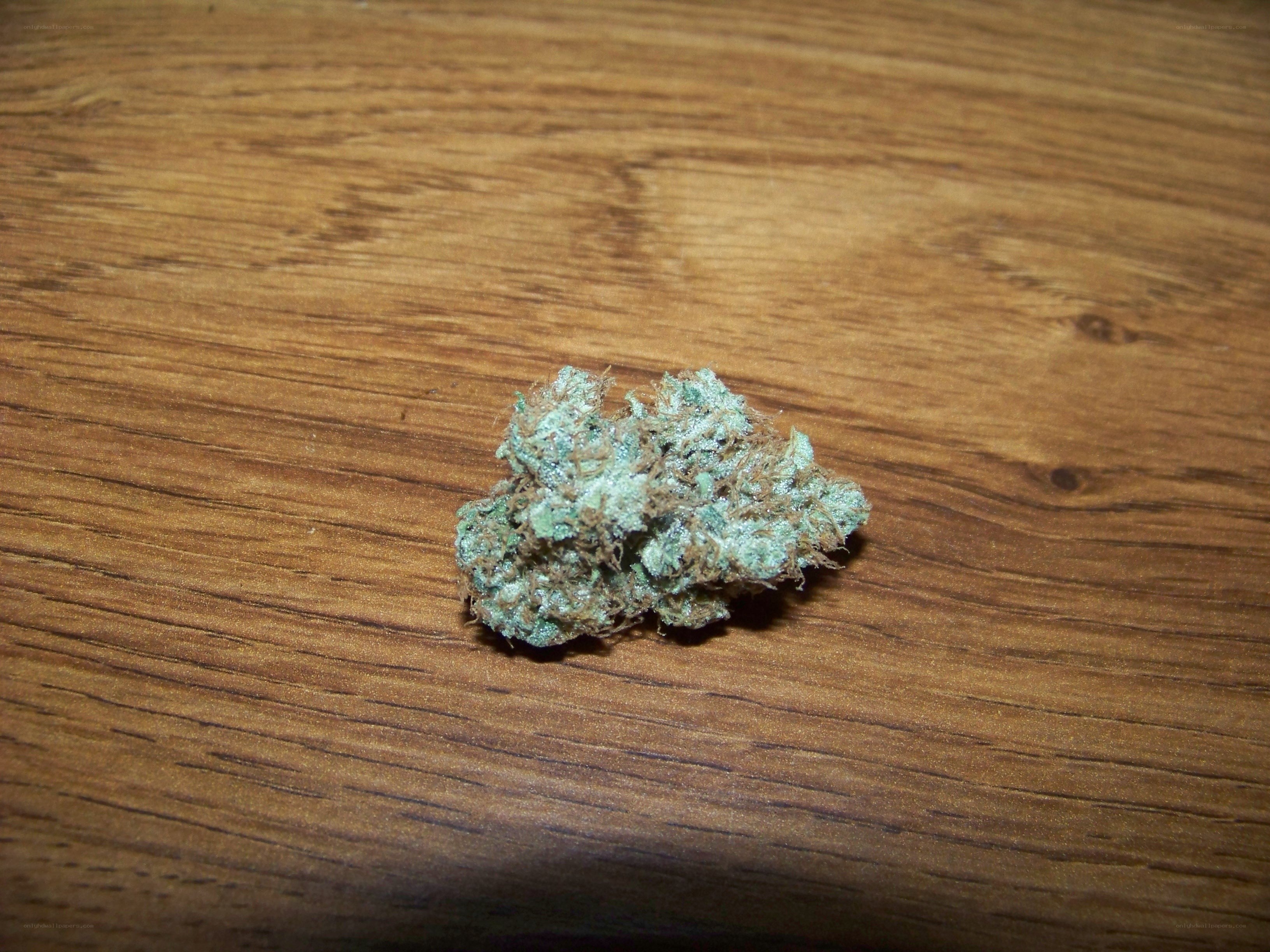 cannabis bud on wood