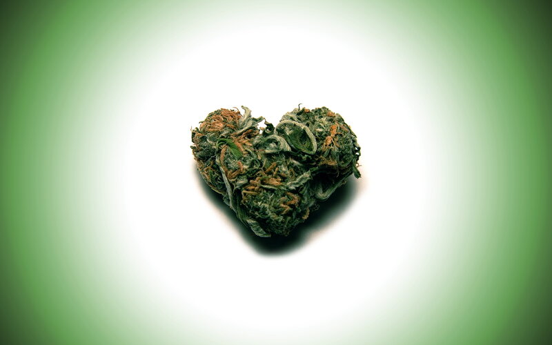 Cannabis Bud Shaped Like Heart