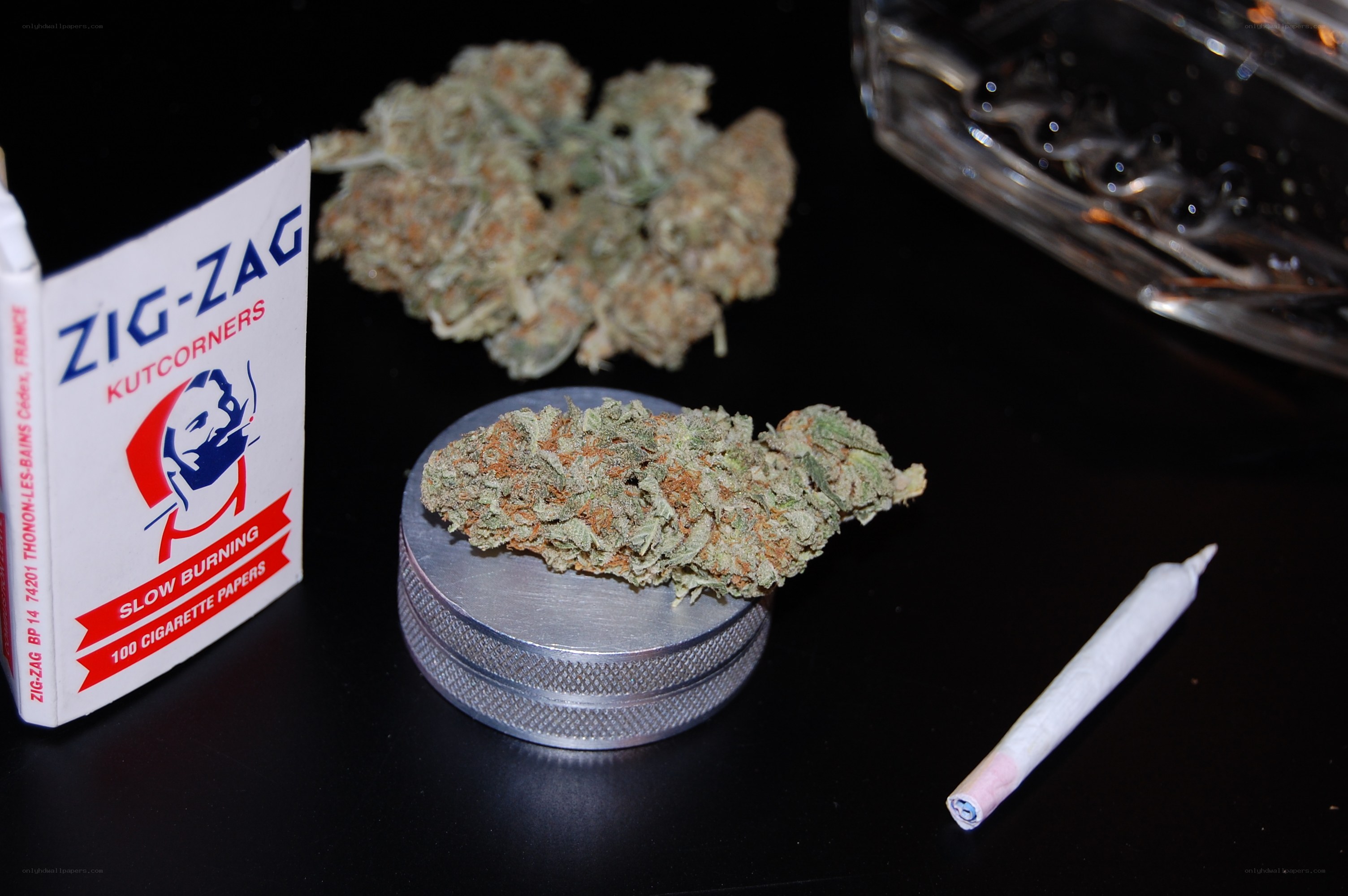 Cannabis buds and cigarette papers