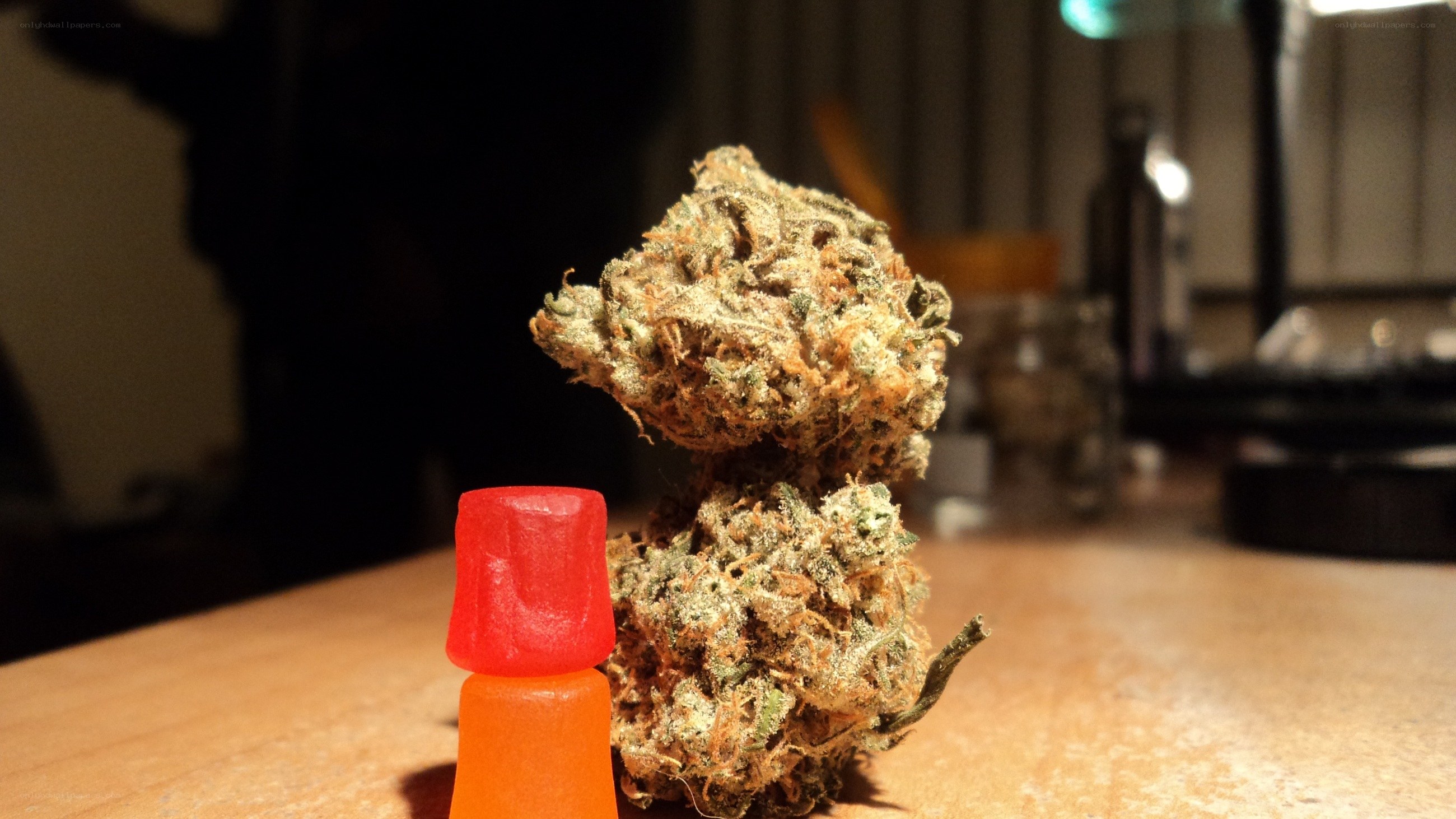 cannabis buds and gummies