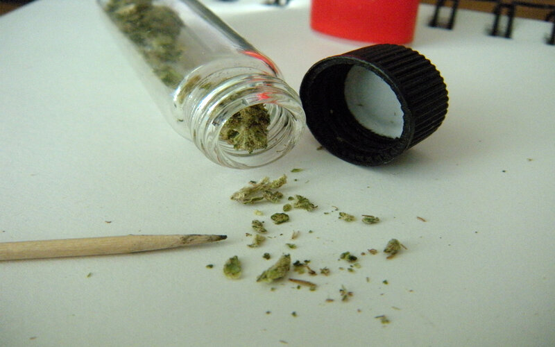 cannabis in a glass vial
