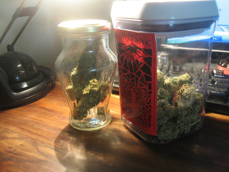 cannabis in storage jars
