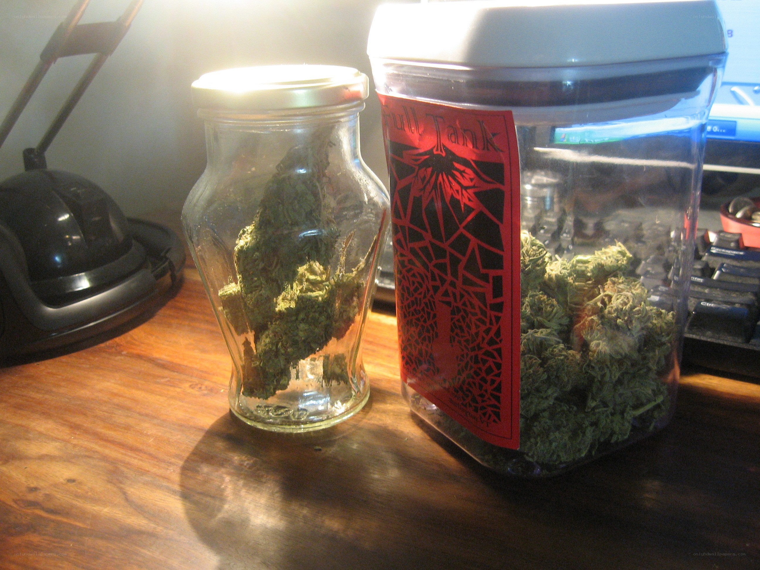 cannabis in storage jars