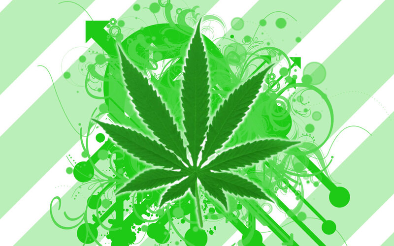 Cannabis Leaf — Green, Vibrant, Digital Art