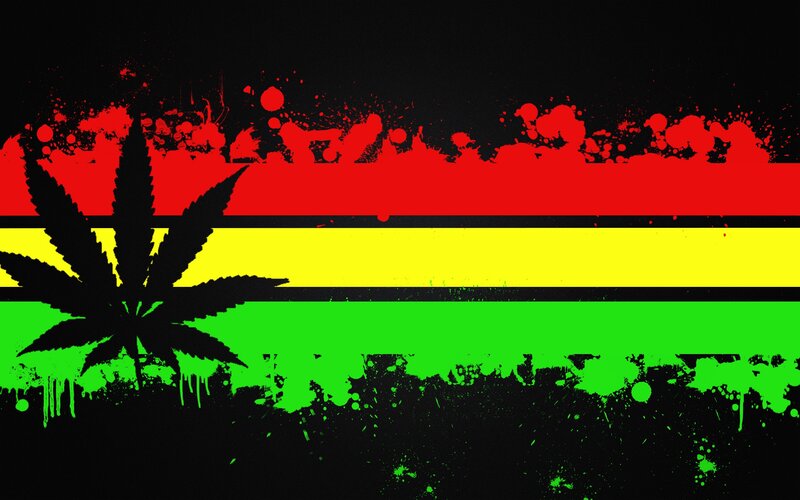 Cannabis Leaf on Flag