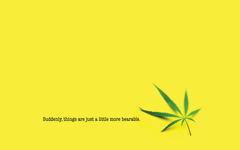 cannabis leaf with quote