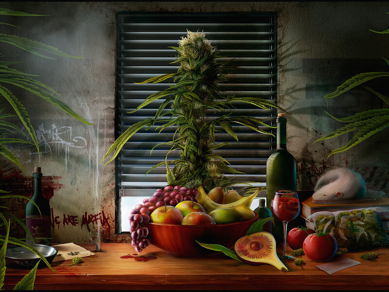 Cannabis Plant on Table