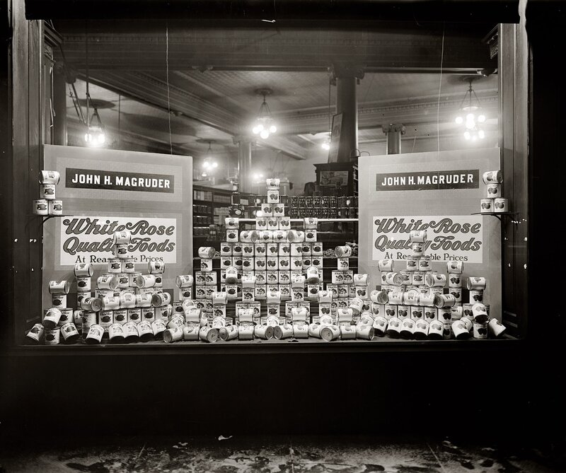 Canned goods display window