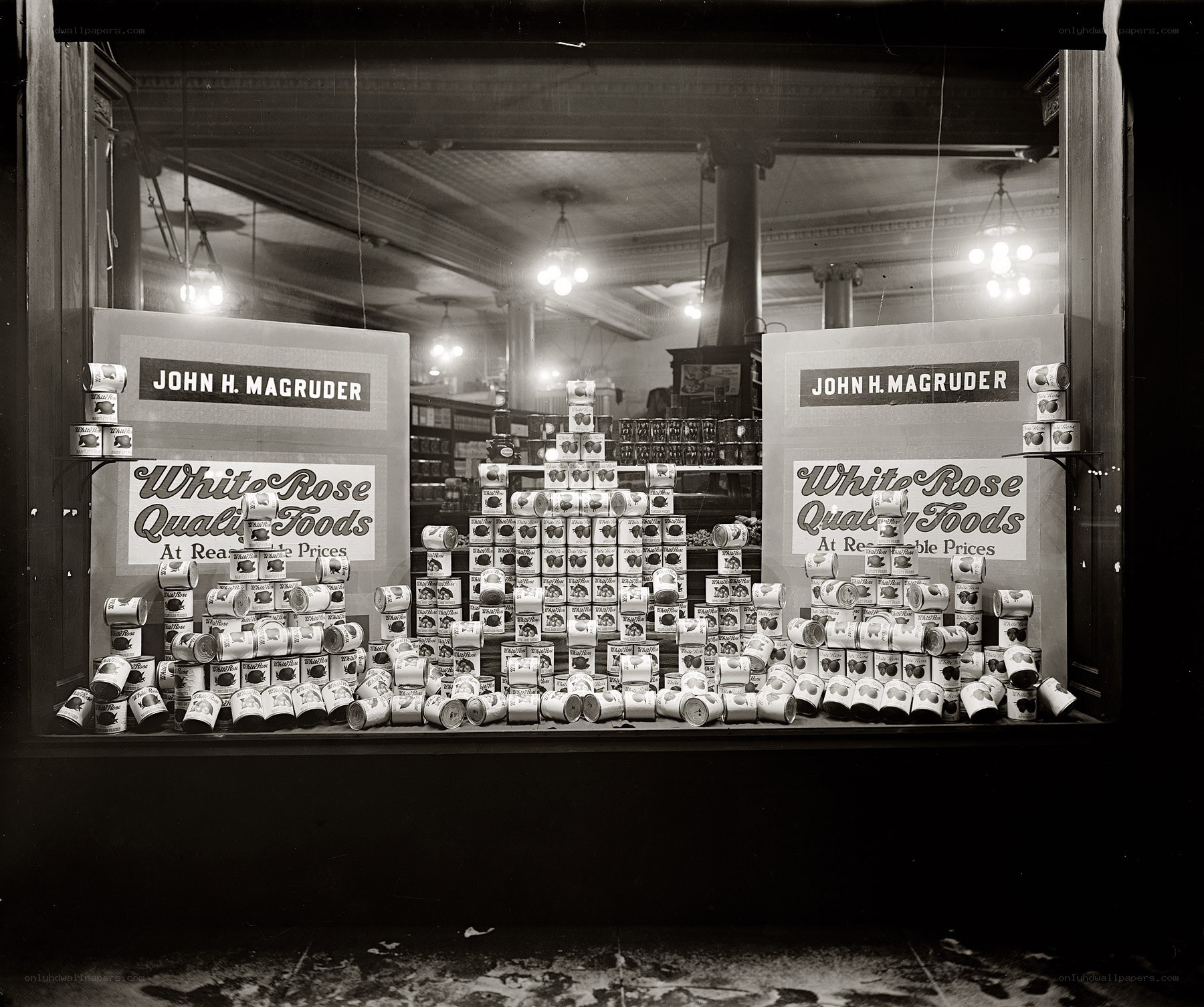 Canned goods display window