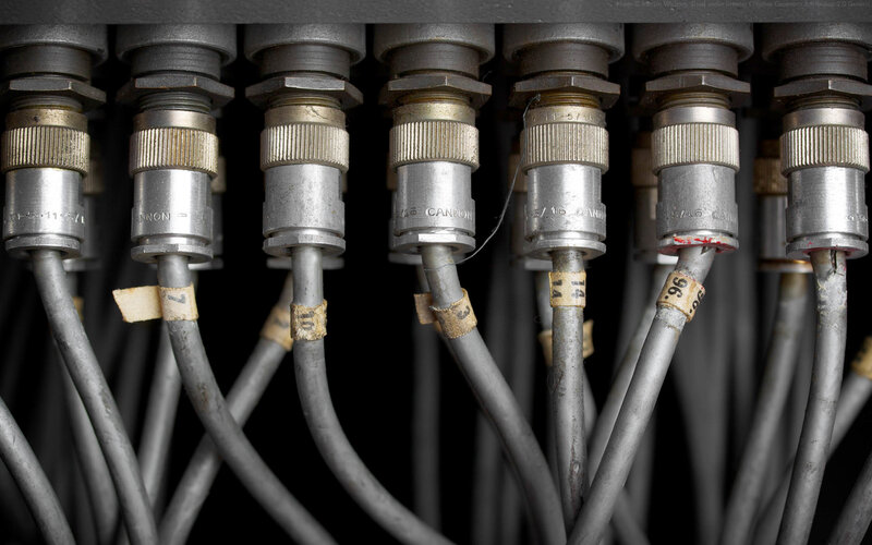 Cannon connectors on a panel