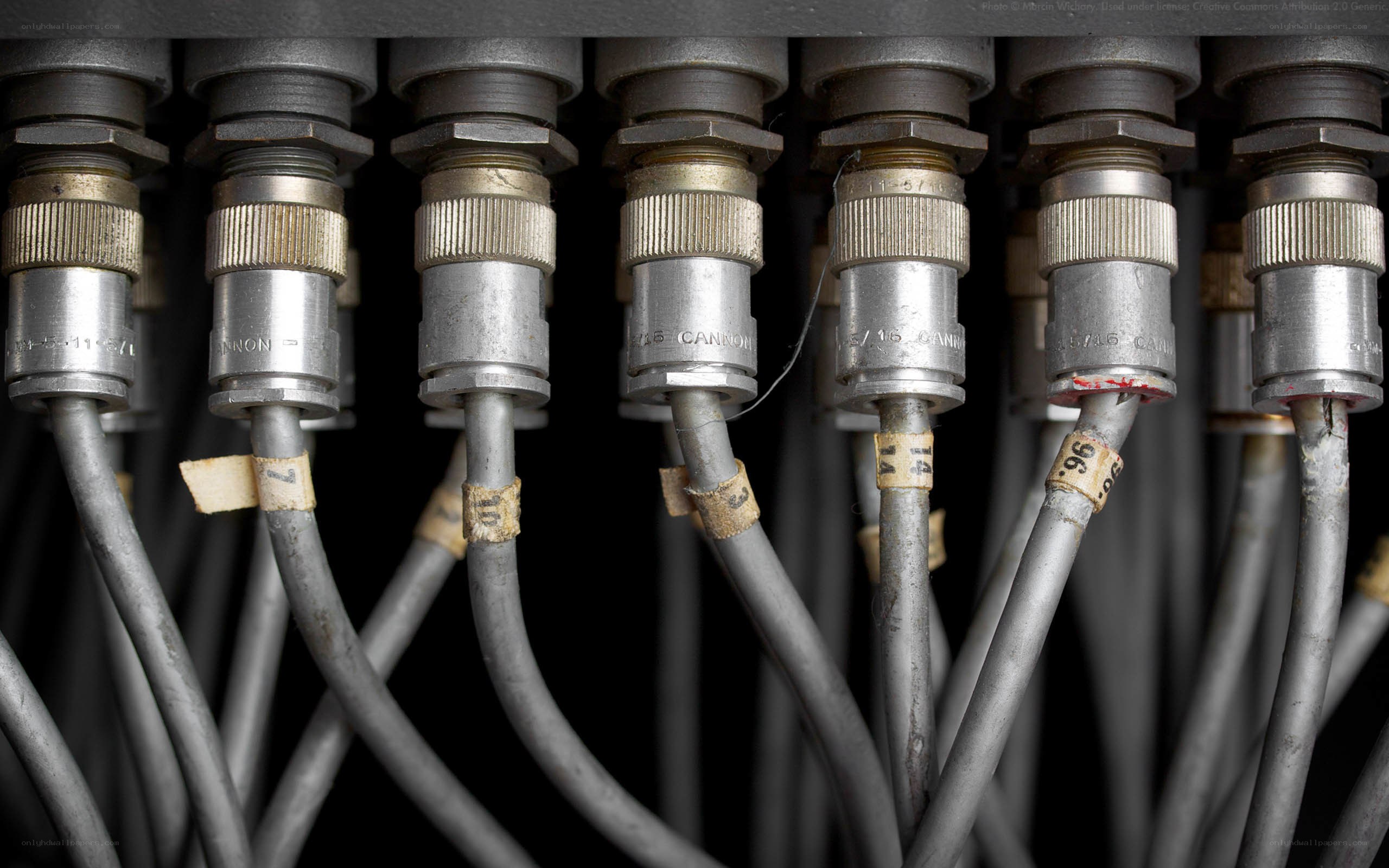 Cannon connectors on a panel