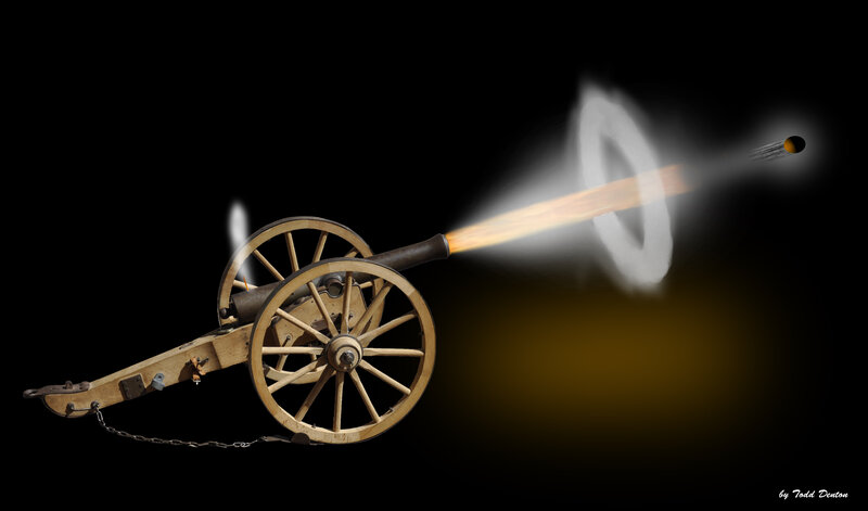 Cannon Firing Projectile