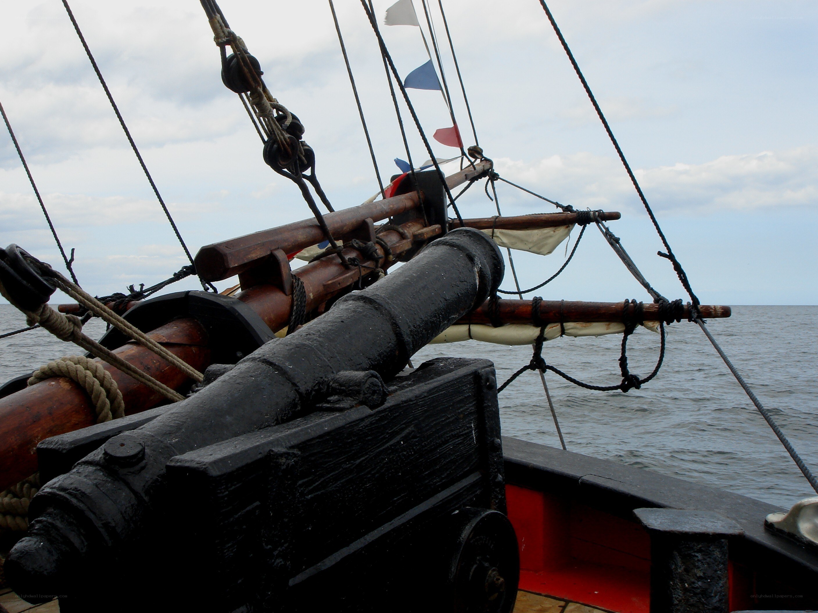 Cannon on a historic ship