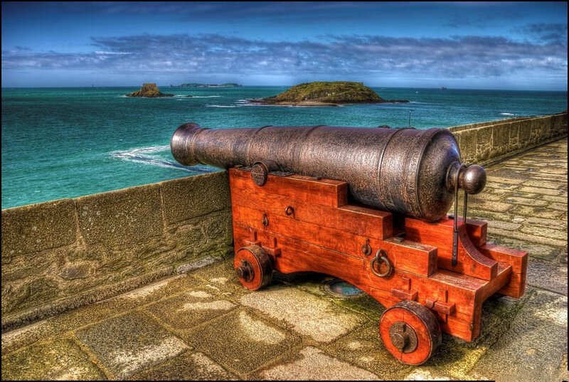 Cannon on Stone Wall