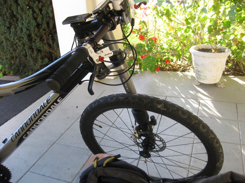 Cannondale bike on patio