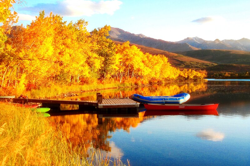 Canoe and Inflatable Boat
