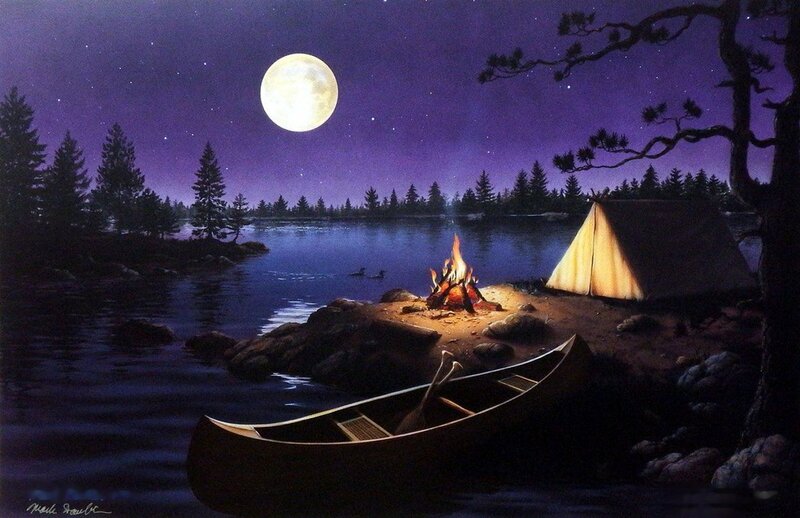 Canoe at Lakeside Campsite