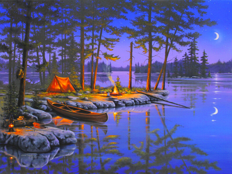 Canoe Campsite at Night