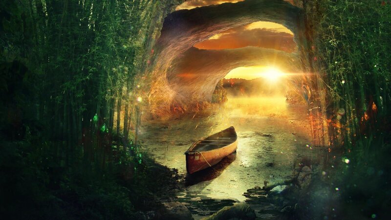 Canoe in Bamboo Forest