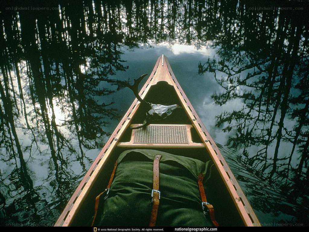 Canoe on a calm lake
