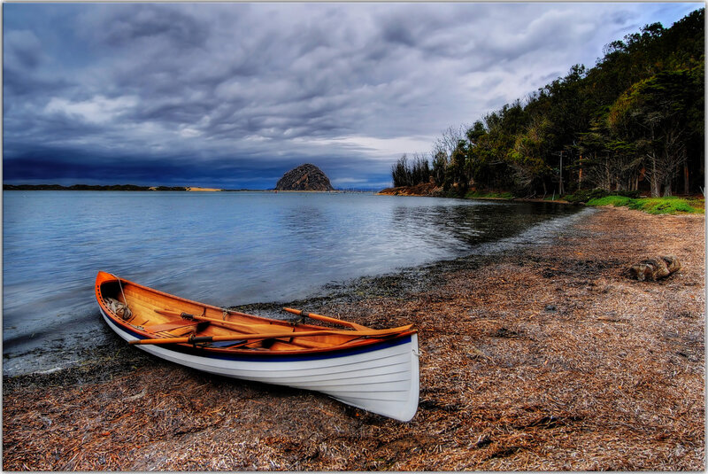 Canoe on a calm shore