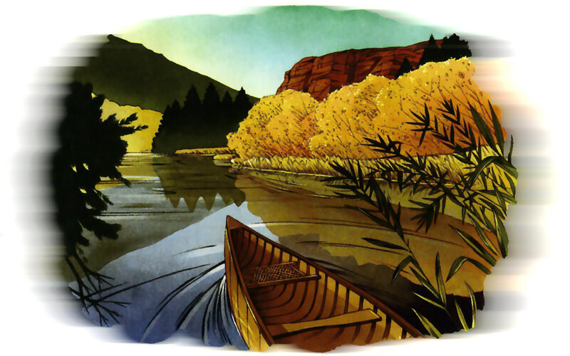Canoe on a River — Yellow