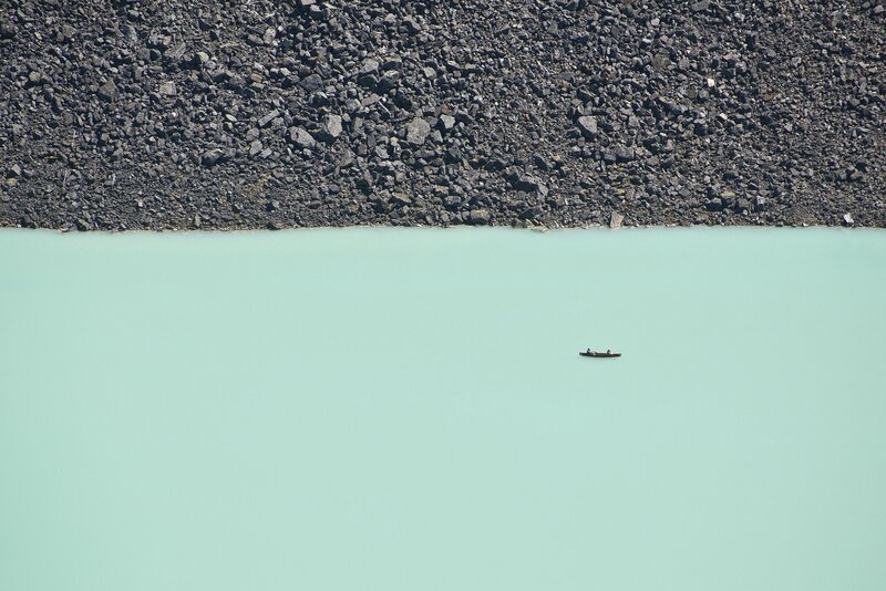 Canoe on Glacial Lake