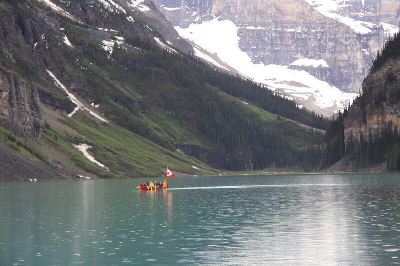 Canoe on Lake — Green
