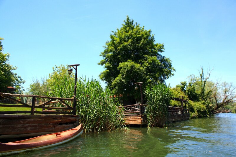 Canoe on Riverbank — Green, Serene, Afternoon