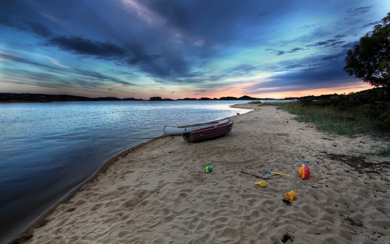 Canoe on Sandy Beach