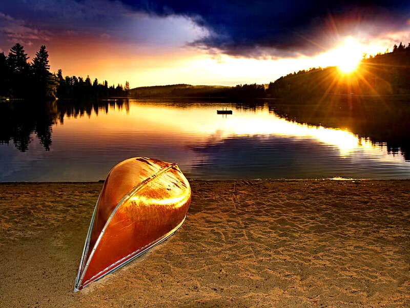 Canoe on Sandy Shore