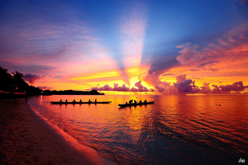 Canoe Silhouettes at Sunset