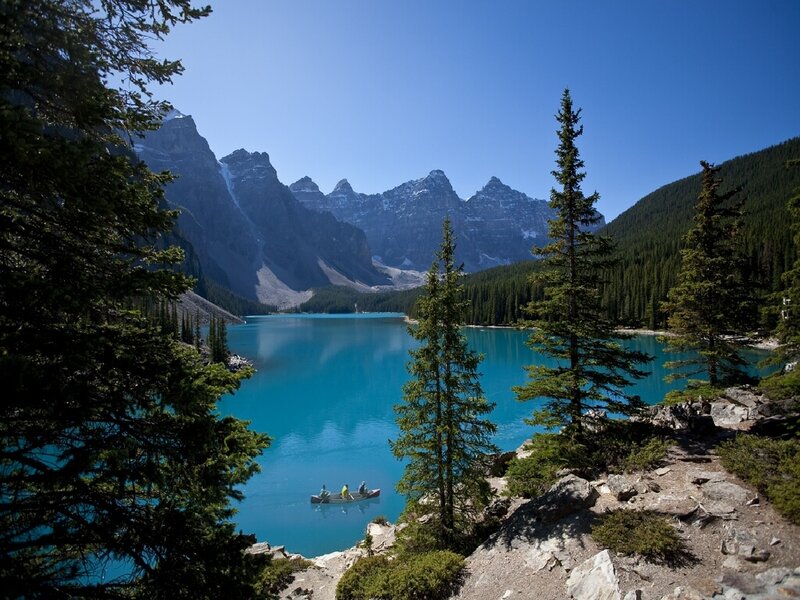 Canoeing at Moraine Lake