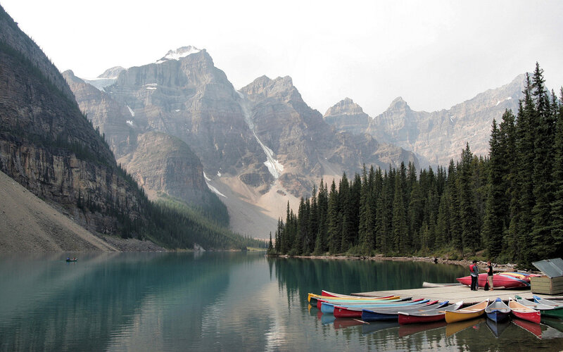 Canoeing at Moraine Lake