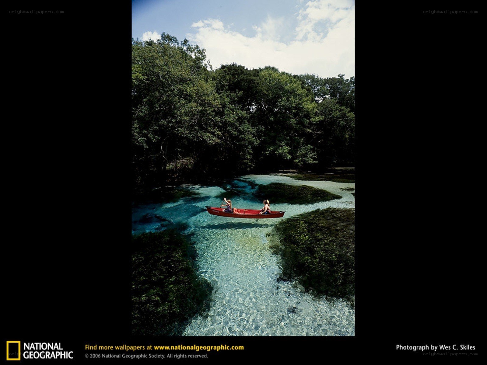 Canoeing on a clear river