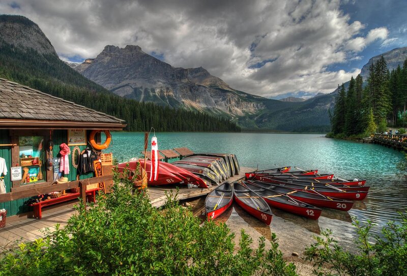 Canoes at Lake Shore