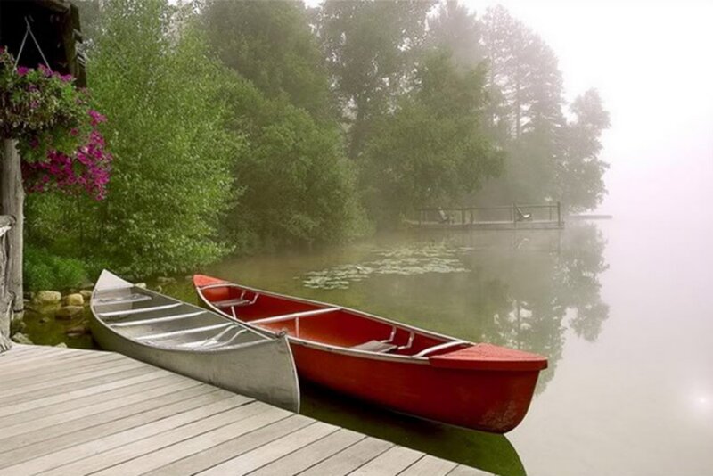 Canoes on a Dock