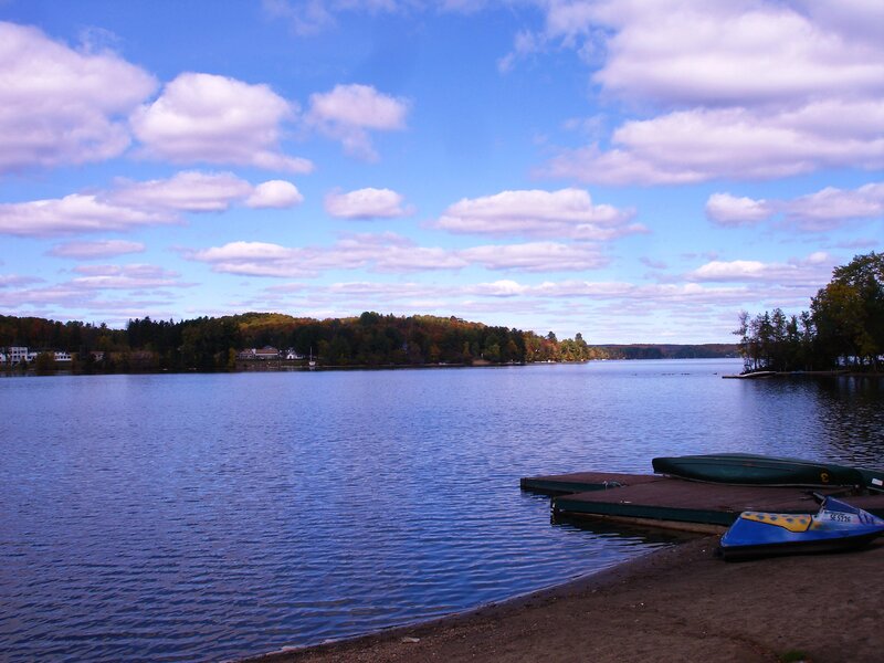 Canoes on Lake Shore