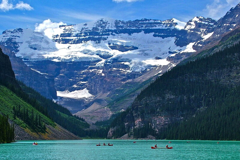 Canoes on Turquoise Lake