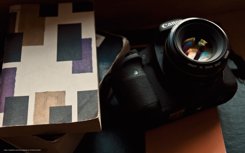 Canon camera and book