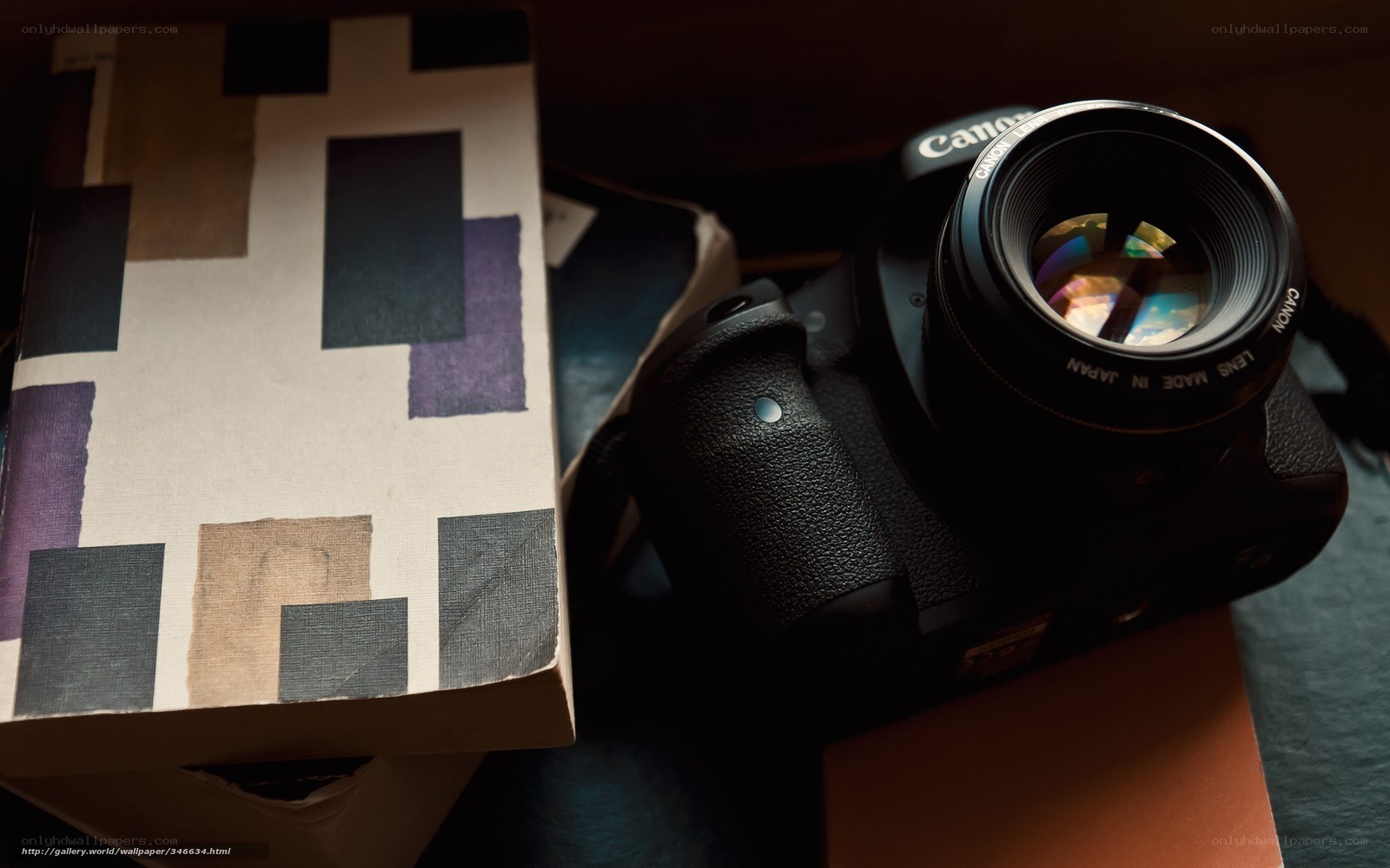 Canon camera and book