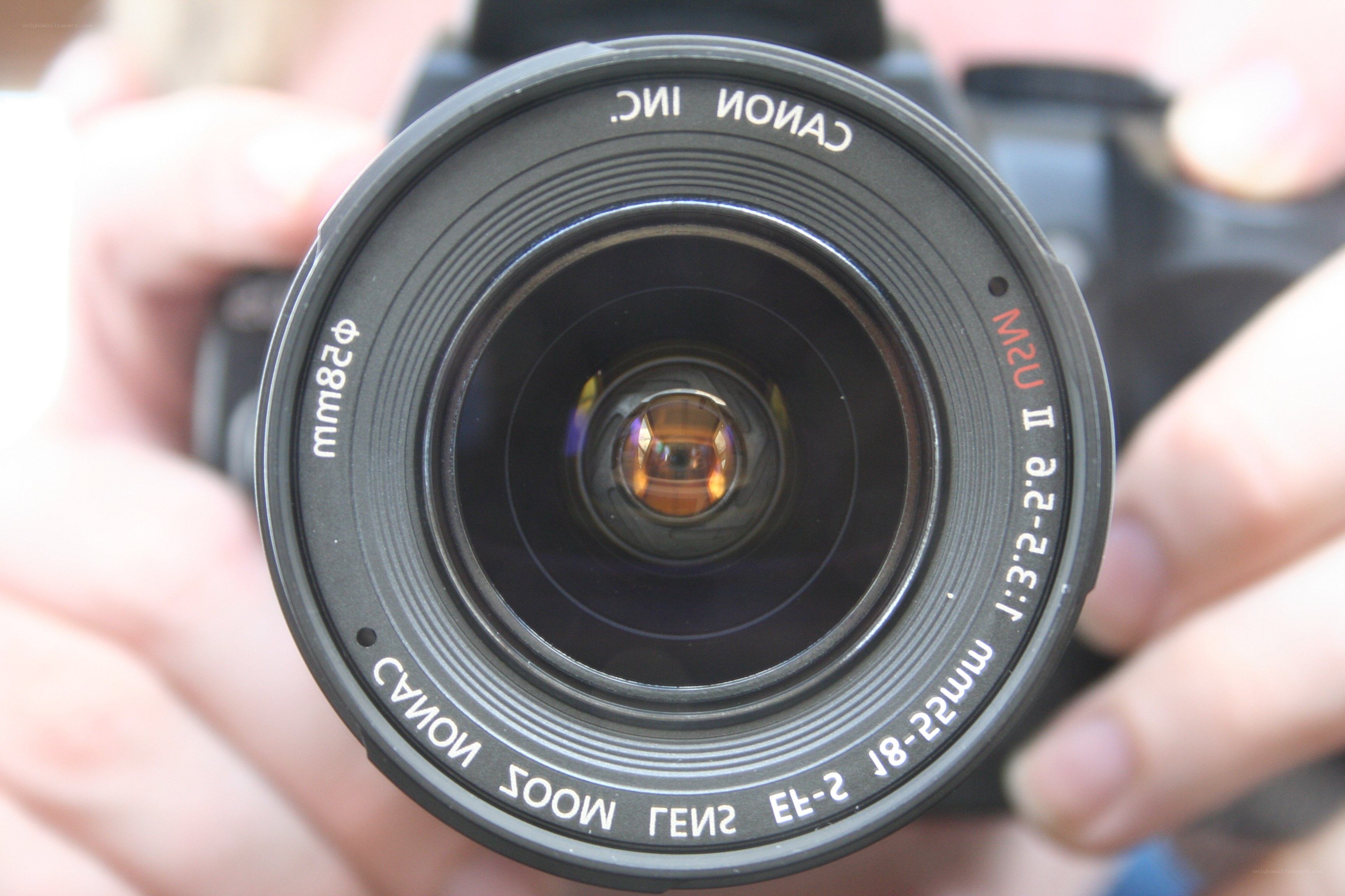 Canon camera lens close-up