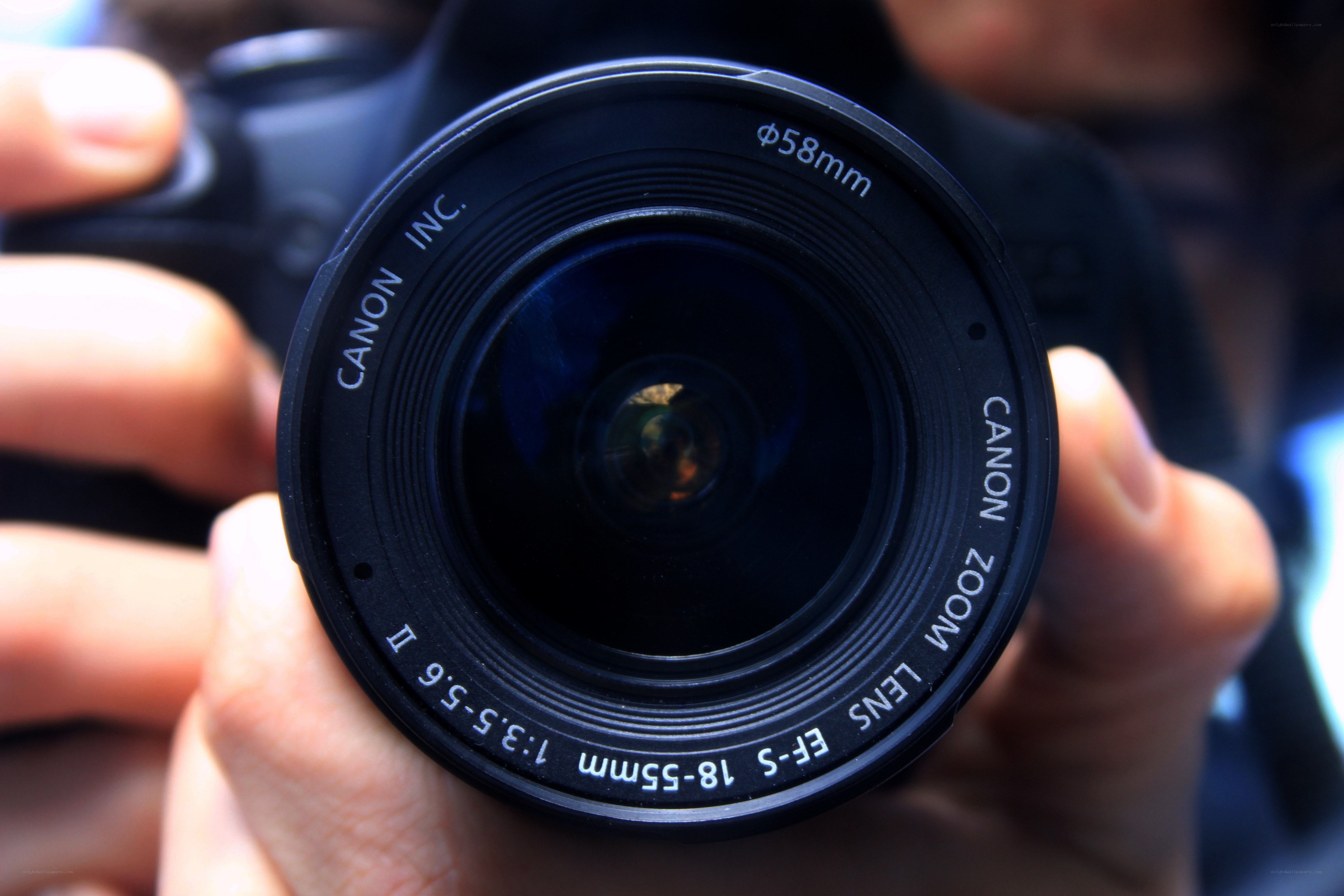 Canon camera lens close-up