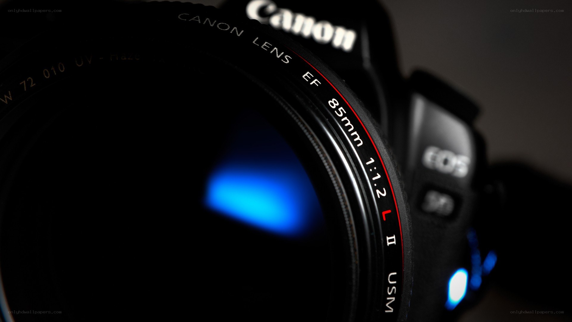 Canon camera lens close-up